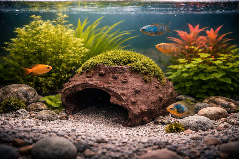 Broken Amphora Aquarium Cave – Ancient Ruins Fish Hideout | Shrimp Shelter & Breeding Cave | Aquascape Pottery Decor