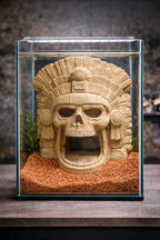 Aztec Skull Nano Aquarium Cave – 30L Temple Aquascape Decor