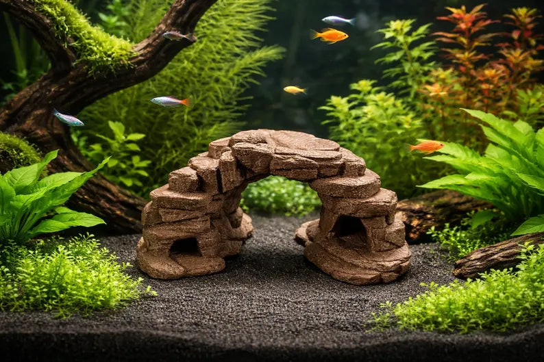 Canyon Arch Aquarium Cave – Sandstone Rock Swim-Through Structure