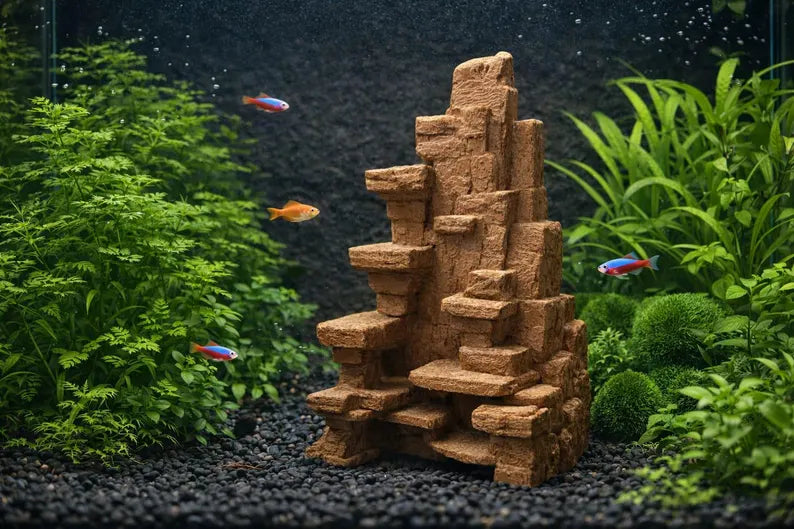 Shrimp Climbing Wall Aquarium – 3D Rock Background for Nano Tanks