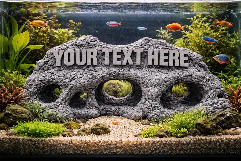 Custom Aquarium Decor XL & XXL – Personalized Rock Cave Centerpiece for Large Aquariums & Aquascapes
