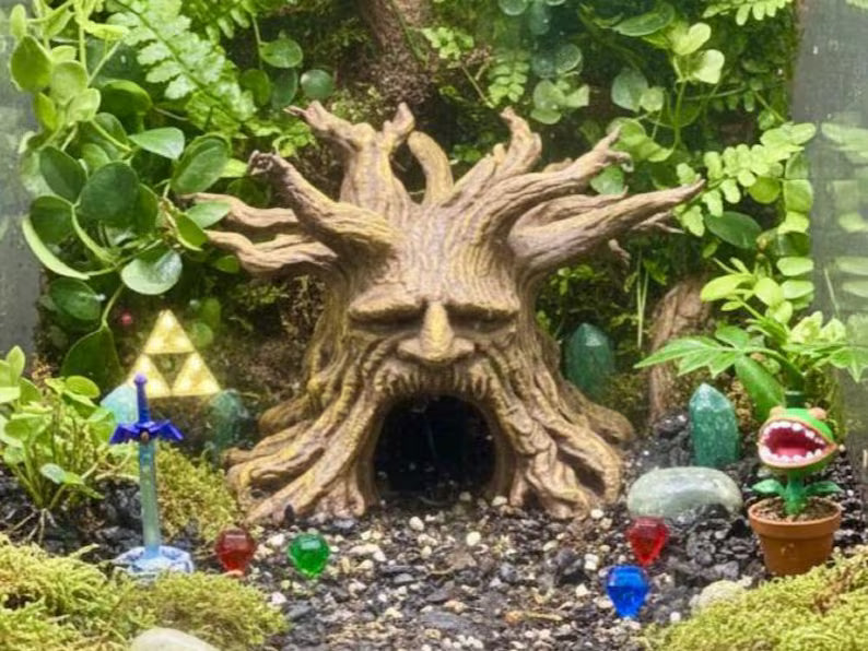 Haunted Tree Stump Aquarium Decor – Nano Forest Aquascape Centerpiece