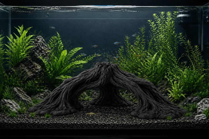 XXL Aquarium Arch Driftwood Decor 50cm / 70cm – Giant Woven Root Aquascape Structure for Large Aquariums