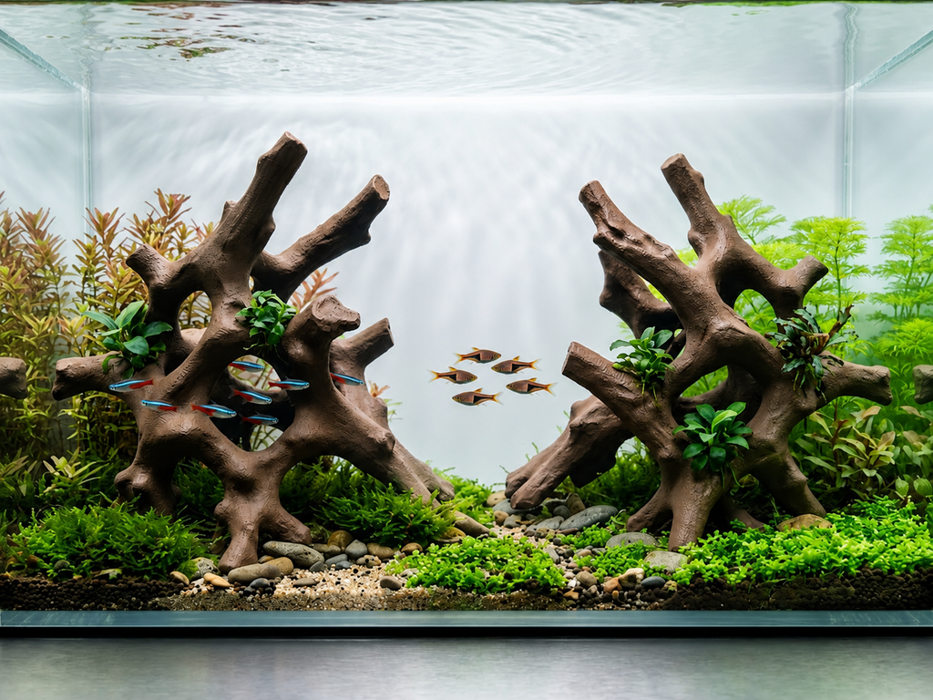 Mangrove Duo Roots | 3D Printed Aquarium Driftwood | Modular Aquascape Hardscape | Fish & Shrimp Shelter