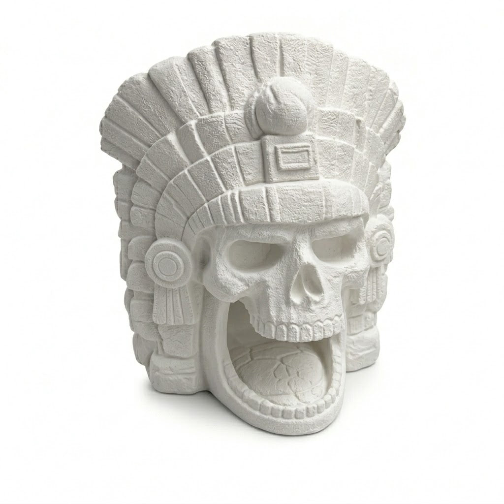 Aztec Skull Nano Aquarium Cave – 30L Temple Aquascape Decor