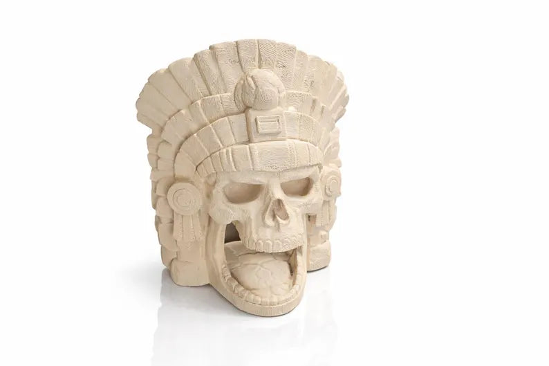 Aztec Skull Nano Aquarium Cave – 30L Temple Aquascape Decor