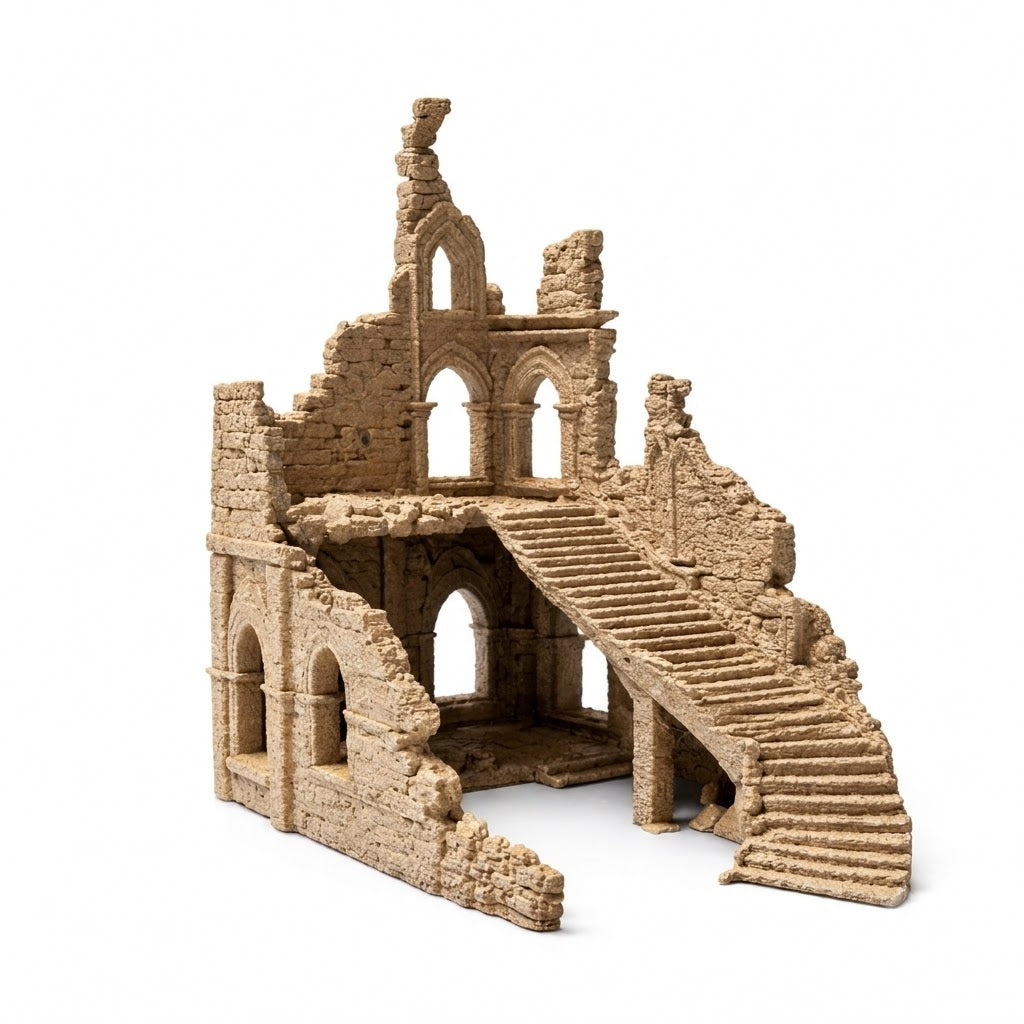 Ancient Ruins Aquarium Decor – Fantasy Temple Cave & Aquascape Structure