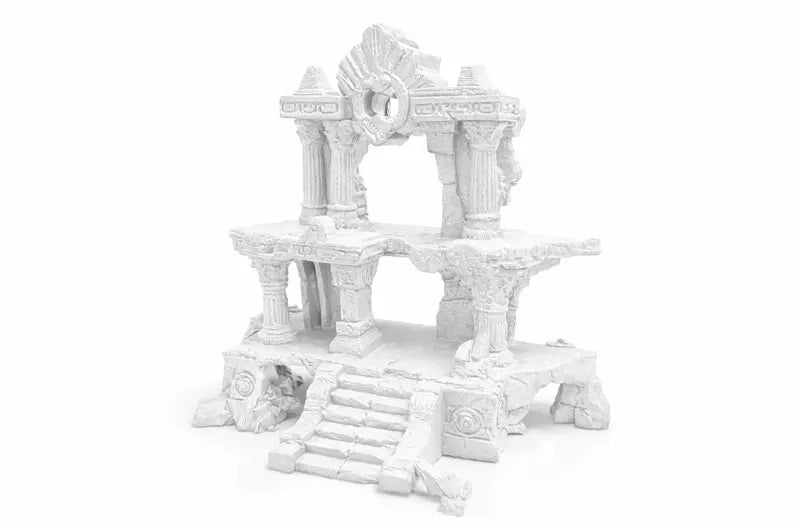 Nano Temple Aquarium Background – Betta & Shrimp Hideout | 3D Aquascape Backwall for Nano Tanks