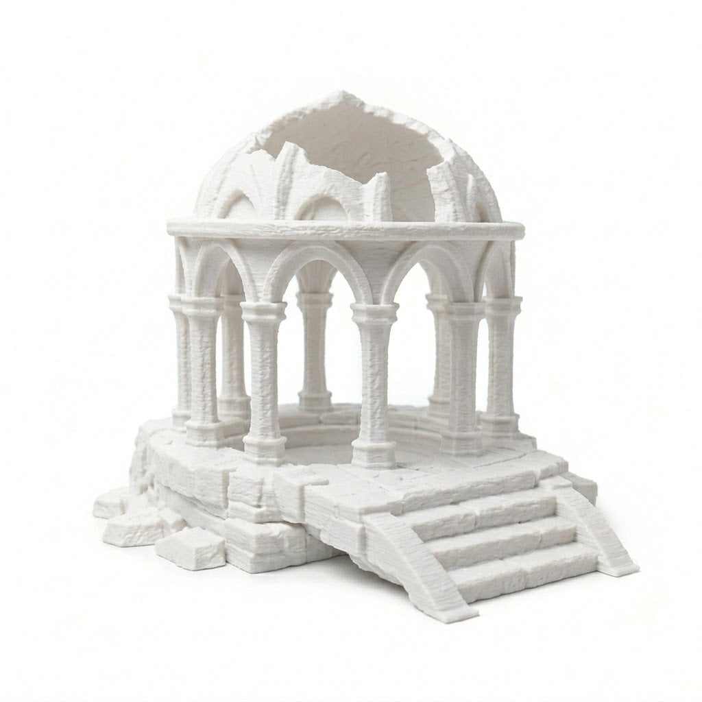 Sunken Temple Aquarium Ruins – Pavilion Cave & Feeding Bowl