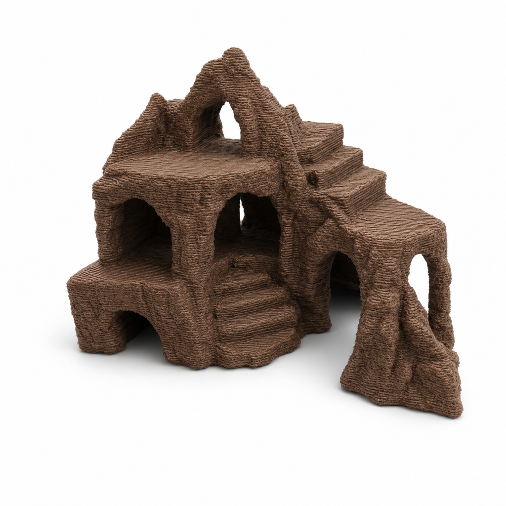 Savannah Cichlid Cave – Multi-Level Sandstone Rock Hideout for Aquariums