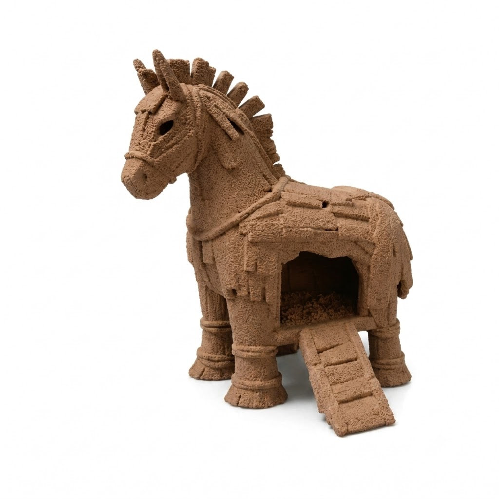 Trojan Horse Aquarium Cave – Mythical Hideout for Fish & Aquascapes