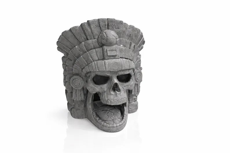 Aztec Skull Nano Aquarium Cave – 30L Temple Aquascape Decor