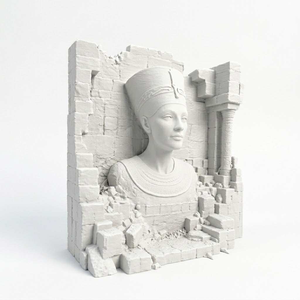 Ancient Egyptian Aquarium Background – Nefertiti Relief Wall Decor