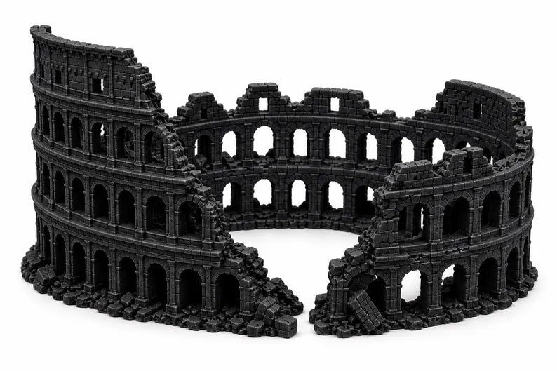XL & XXL Colosseum Aquarium Decor – Giant Roman Ruins Aquascape Centerpiece for Large Fish Tanks