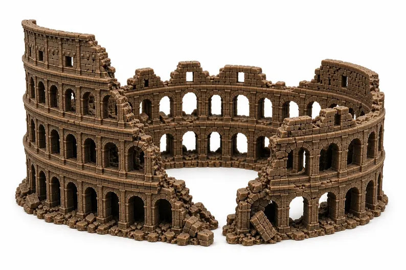 XL & XXL Colosseum Aquarium Decor – Giant Roman Ruins Aquascape Centerpiece for Large Fish Tanks