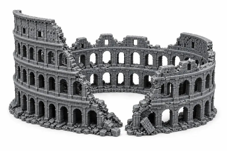 XL & XXL Colosseum Aquarium Decor – Giant Roman Ruins Aquascape Centerpiece for Large Fish Tanks