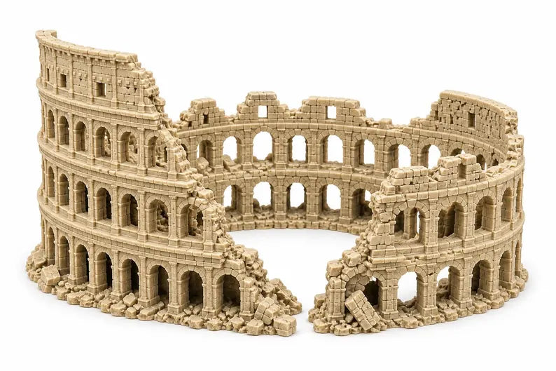 XL & XXL Colosseum Aquarium Decor – Giant Roman Ruins Aquascape Centerpiece for Large Fish Tanks