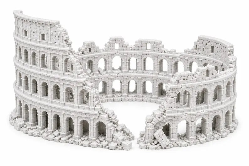 XL & XXL Colosseum Aquarium Decor – Giant Roman Ruins Aquascape Centerpiece for Large Fish Tanks