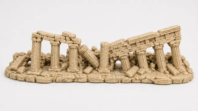 XXL Greek Temple Aquarium Decor 50cm / 70cm – Ancient Ruins Aquascape Structure for Large Aquariums
