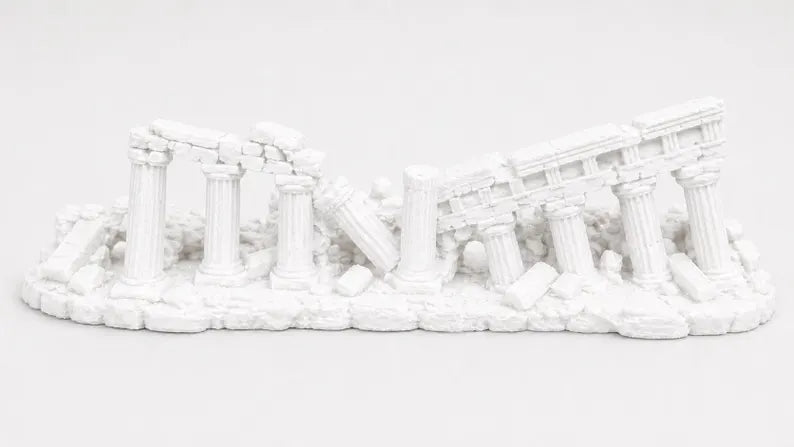 XXL Greek Temple Aquarium Decor 50cm / 70cm – Ancient Ruins Aquascape Structure for Large Aquariums