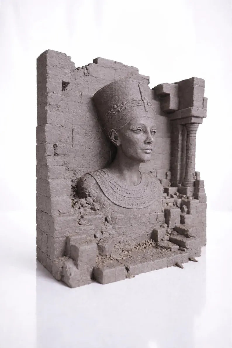 Ancient Egyptian Aquarium Background – Nefertiti Relief Wall Decor