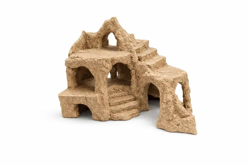 Savannah Cichlid Cave – Multi-Level Sandstone Rock Hideout for Aquariums