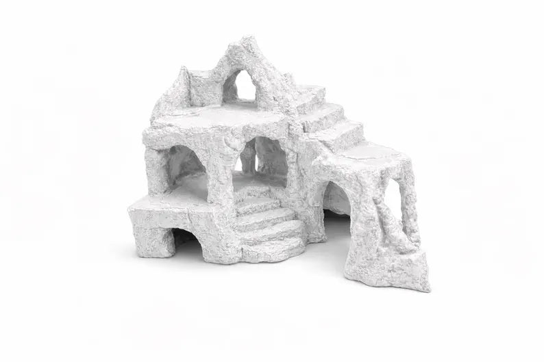 Savannah Cichlid Cave – Multi-Level Sandstone Rock Hideout for Aquariums