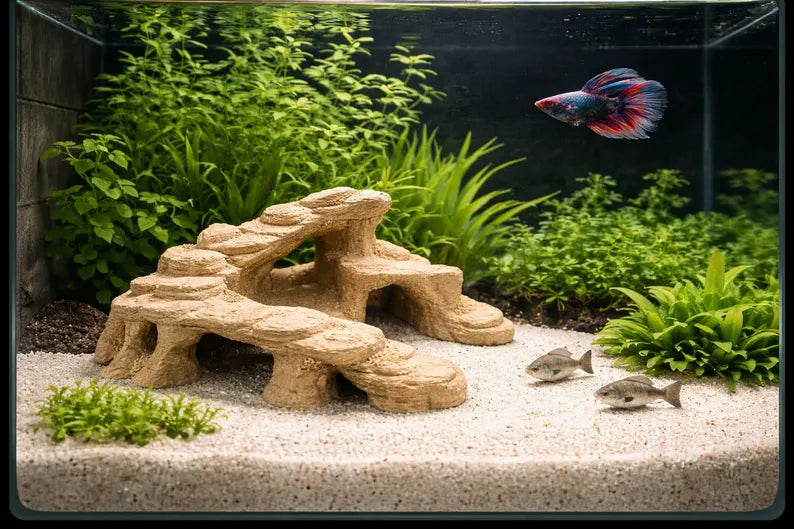 Stone Plateau Aquarium Caves – Multi-Level Rock Structure for Aquascaping