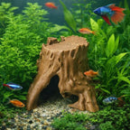 Tree Stump Aquarium Cave – Driftwood Style Aquascape Hideout