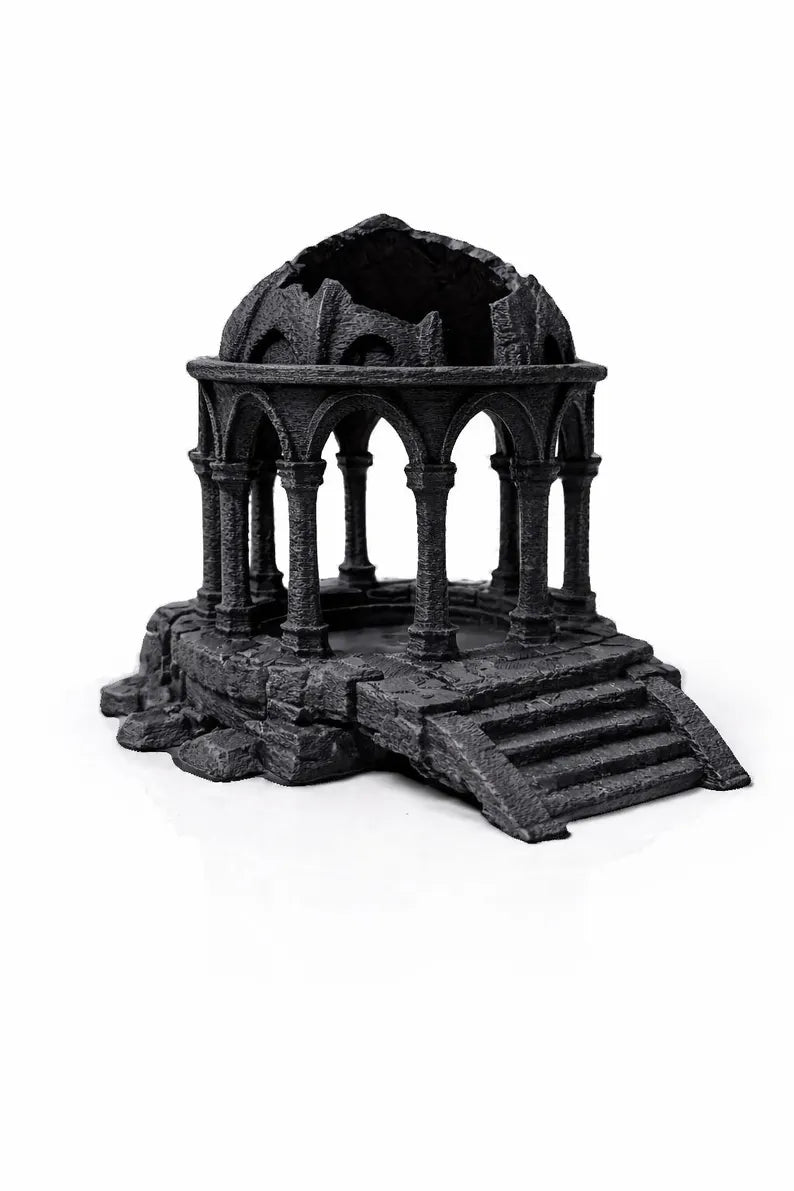 Sunken Temple Aquarium Ruins – Pavilion Cave & Feeding Bowl
