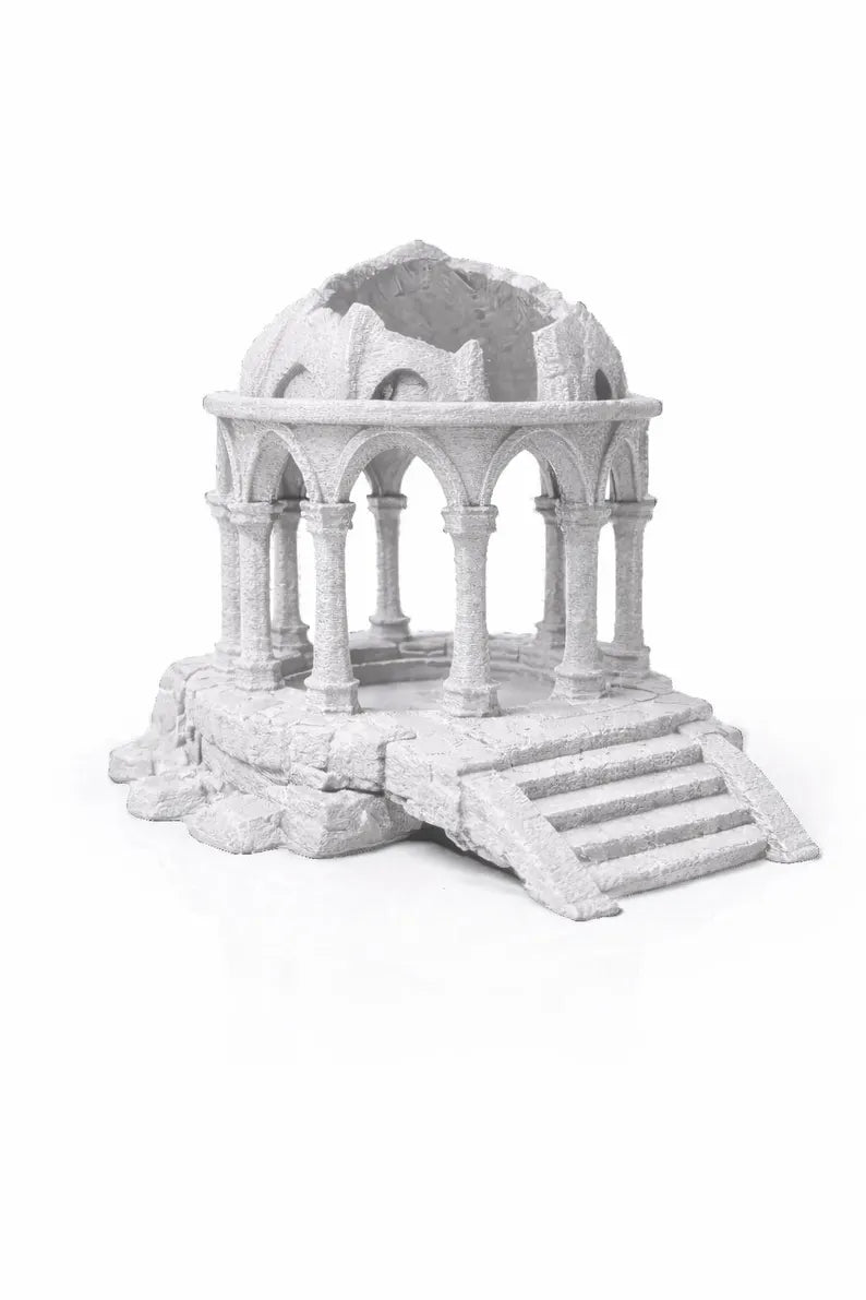 Sunken Temple Aquarium Ruins – Pavilion Cave & Feeding Bowl