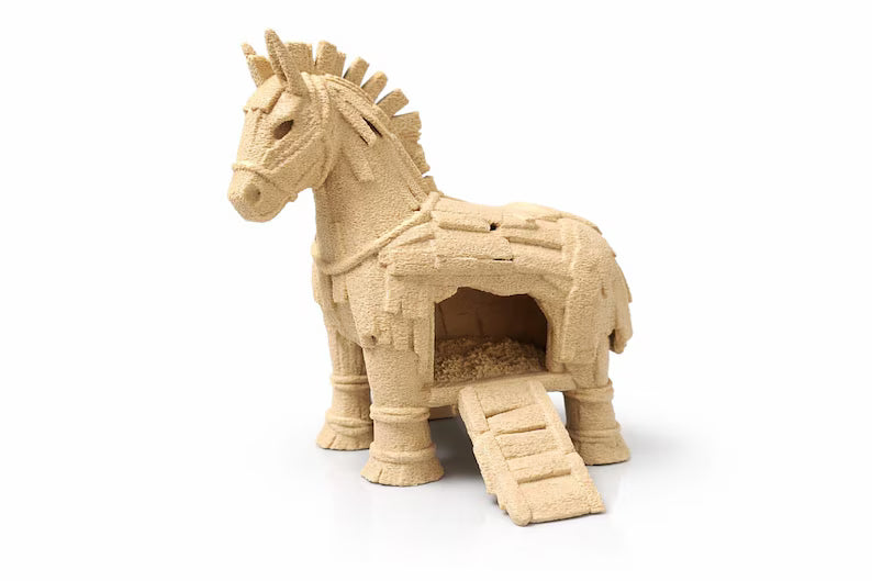 Trojan Horse Aquarium Cave – Mythical Hideout for Fish & Aquascapes
