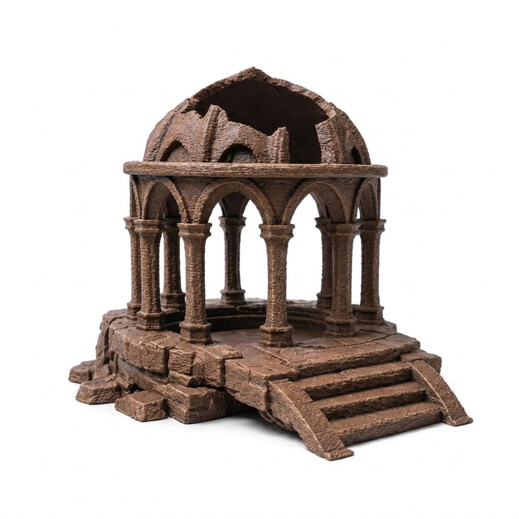 Sunken Temple Aquarium Ruins – Pavilion Cave & Feeding Bowl